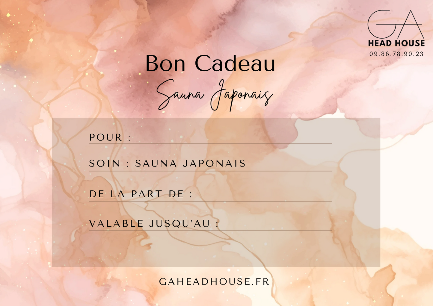 Carte Cadeau Sauna Japonais